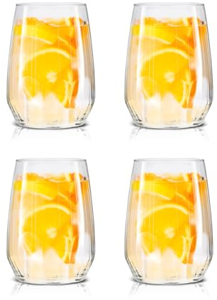 alpina Gläser Set 4 Stück – Trinkgläser ca. 44cl – Glass für Wasser, Saft und Getränke – Spülmaschinenfeste Wassergläser Set – Gläser & Trinkgeschirr für den Alltag – Transparente