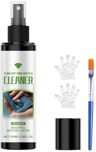 Limpiador de Joyas de Brillo Instantáneo,Agente de Limpieza de Joyas,Limpiador de Diamantes de Joyería,Limpiador de Joyas de Diamantes,Líquido Limpiador de Plata y Oro,100 ml