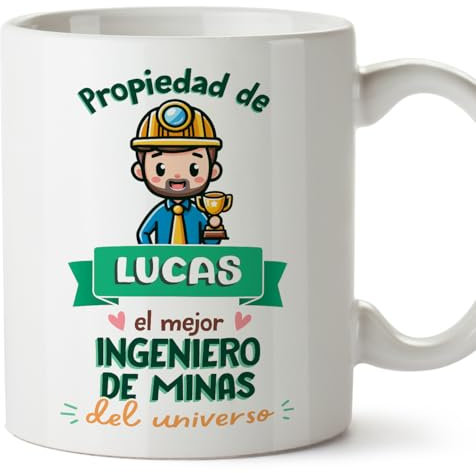 MUGFFINS Tazas Personalizadas para INGENIERO DE MINAS hombre - En Español - Propiedad de - 11 oz / 330 ml - Regalo Personalizable original y divertido