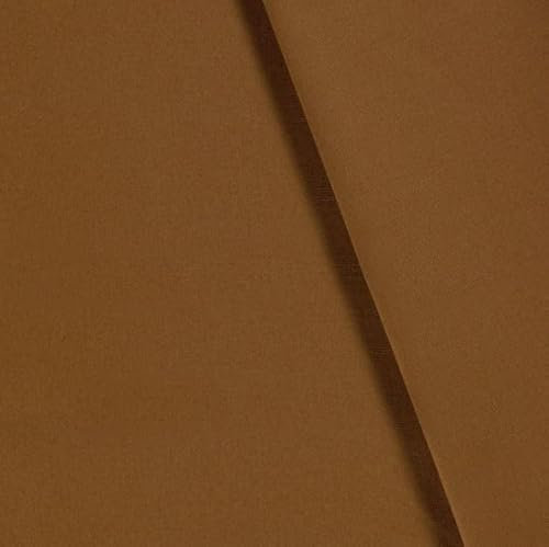 Canvas Stoff Meterware - stabile Baumwolle Uni, reißfester Taschenstoff - schwerer Baumwollstoff - Trachtenstoff - Panama *Ab 50cm, Farbe: 055 braun