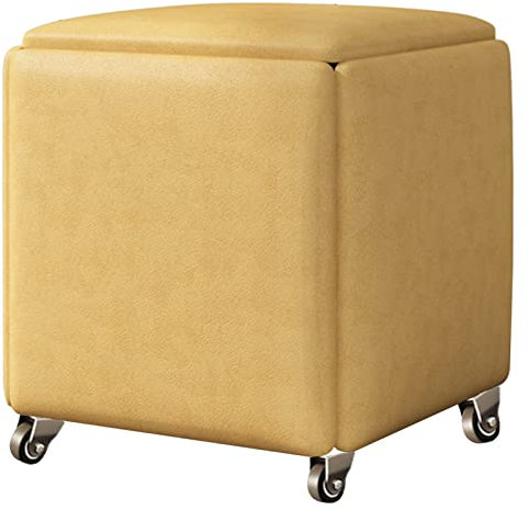 HWDNQGH Aufbewahrungsbox, vielseitiger 5-in-1-Aufbewahrungshocker, Magic Cube-Stuhl mit Rädern – multifunktionaler Küchensofa-Stapelhocker – gepolsterter Sitz und Metallrahmen