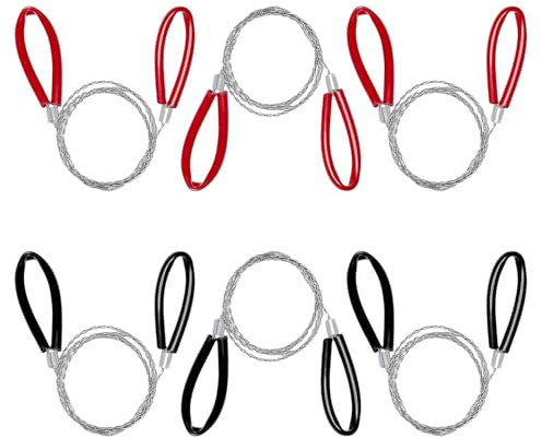 LFWZRY 6 Pezzi Sega a Filo in Acciaio Inox, 70CM, Multiuso per Attività All'Aperto Campeggio Emergenza