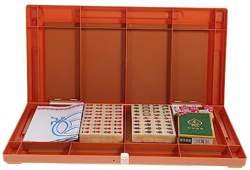 MOLUCKFU 1satz Reisespiel Mahjong Set Tragbare Mahjong Spielsteine Für Unterwegs Mini Tisch Für Partys Und Urlaub Einfache Und Sichere Nutzung