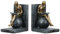 Casablanca Design 2er Set Buchstütze Lesender Mann auf Kugel Höhe 19 cm Skulptur Wohnzimmer Skulpturen Deko Modern