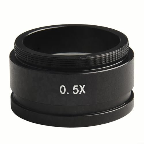 Entgoinggo Mikroskop-Objektivlinse, 42 mm Gewinde, FMC-beschichtet, 0,3 x 2,0 x Vergrößerung für Industriekameras, C-MOUNT (0,5-fach)