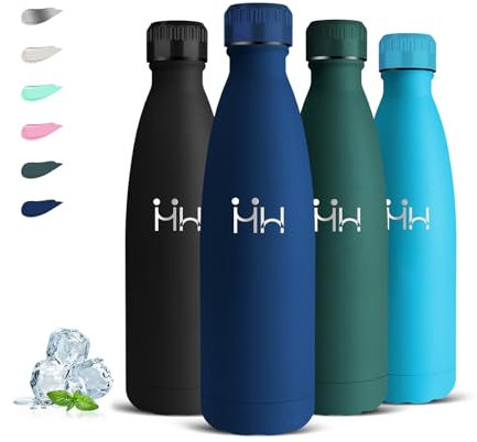 Botella Agua Acero Inoxidable, 750ml Botella Termica, A Prueba de Fugas, Cantimplora Acero Inoxidable, Sin BPA, Doble Aislamiento, Cantimplora para Cámping, Senderismo, Yoga, Oficina