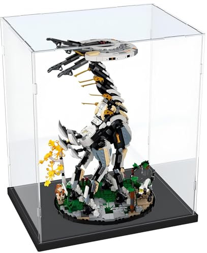 Vitrine pour collections avec socle noir, 60 x 60 x 15 cm, vitrine en acrylique transparent, vitrine transparente pour salon, chambre à coucher, bureau