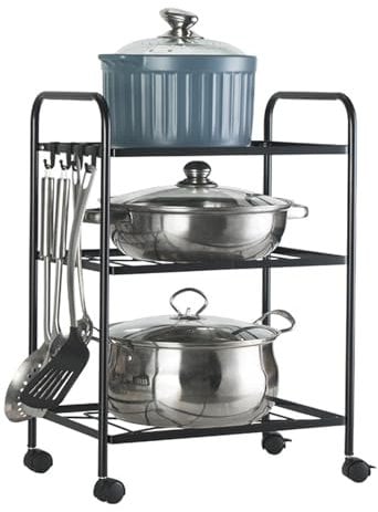 Estante de almacenamiento para sartenes, organizador de esquina de cocina de 3 niveles para cacerolas y ollas, soporte que ahorra espacio para almacenamiento de cocina