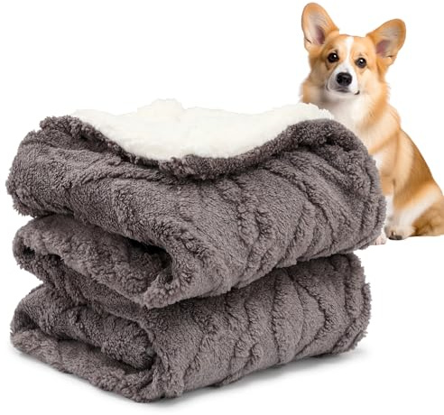 Medo Large Waterproof Dog Blanket, 100×120cm Washable Pet Bed Sofa Cover Soft Warm Fluffy Puppy Blanket with Thick Fleece Cozy Blanket for Dog Cats Puppy