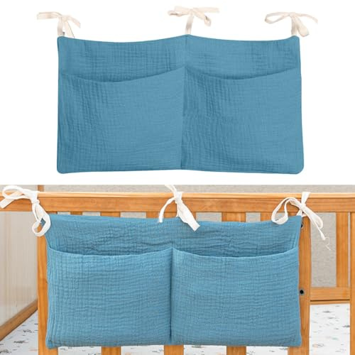 BAUCH Babybett Organizer 1 Stück Tannengrünes Babybett - Aufhäng - Organisationsbeutel（Für Babybett - Organisation, für Babys geeignet）