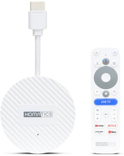 Homatics Dongle 4K V2 Google TV Mediaplayer | 4K Ultra HD, HDR, Wi-Fi 6 Dual Band 2.4G/5 GHz, Bluetooth 5,2, 32GB Flash