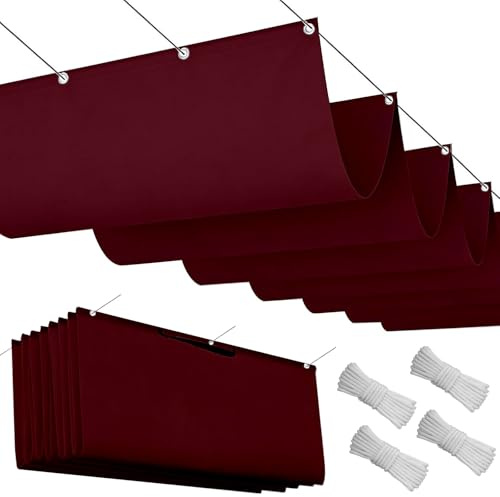 Tettoia di Ricambio per Pergola Retrattile 150 x 300 cm Impermeabile Protezione Raggi UV 95% Tenda da Sole Poliestere Antistrappo con Corde per Giardino Terrazzo Balcone, Weinrot