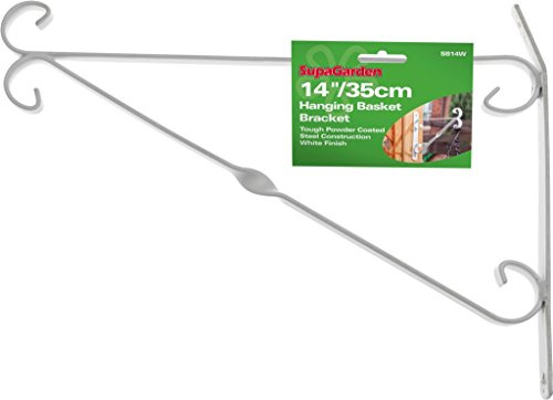 Garden Hanging Basket Bracket SupaGarden Hanging Basket Bracket 35cm/14 White