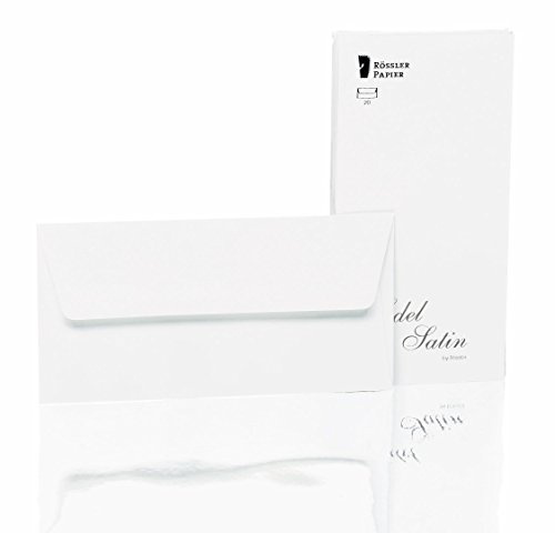 Edel Satin- Briefumschlagpack 20/DL m. Sf., weiß glatt