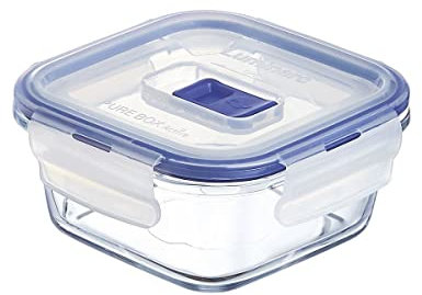Luminarc Pure Box Active Recipiente Cuadrado Hermético Vidrio 12x12x6,2cm - 38cl Sodo Apto Microondas Apto Frigorífico Reciclable