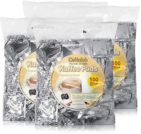 4x Cafeclub Entkoffeiniert Kaffeepads Megabeutel je 100 stk. einzeln verpackt