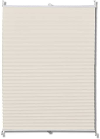 vidaXL Plissee 100x125 cm Creme Klemmfix Faltrollo Rollo Sichtschutz Jalousie