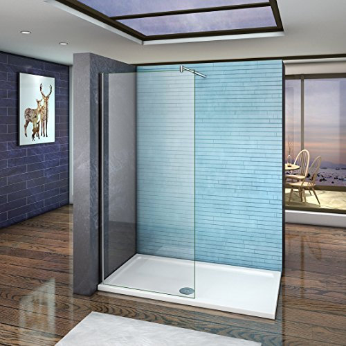 Duschabtrennung Walk in dusche Duschwand 10mm Echtglas mit Nanobeschichtung 60x200cm (W60E-20-10A+F-123)