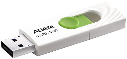 ADATA UV320 USB-Stick 64 GB USB Typ-A 3.1 (3.1 Gen 1) Grün, Weiß - USB-Sticks (64 GB, USB Typ-A, 3.1 (3.1 Gen 1), Dia, 7,9 g, Grün, Weiß)