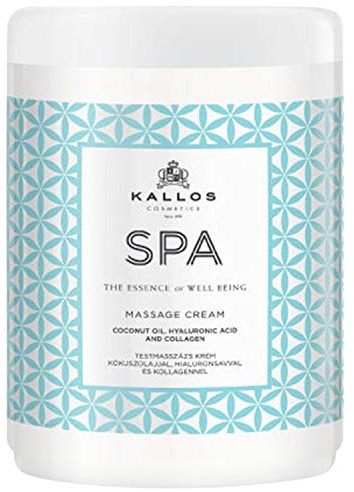 Kallos Spa Körpermassagecreme mit Kokosöl, Hylauronsäure und Kollagen, 1000 ml
