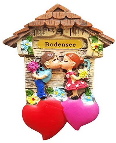 Magnet Herz Polyresin Kühlschrank Kuss 3D Paar - Bodensee