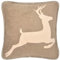 pad - Hirsch - Kissen, Zierkissen, Kissenhülle - 50 x 50 cm - Farbe: Taupe, Beige - Kuschelweich - ohne Füllung