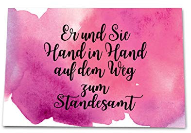Glückwunschkarte Hochzeit Hand in Hand Aquarell Hochzeitskarte