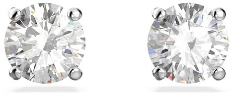 Swarovski Attract Ohrstecker, Rundschliff, Weiß, Rhodiniert