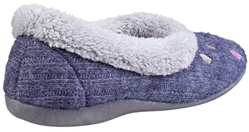 Fleet & Foster Alaska Womens Moccasin & Ballerina Slippers Navy 6 UK