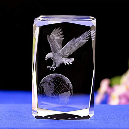 Statues et Figurines d'aigle à Chauve en Verre de Cristal, gravé au Laser en 3D