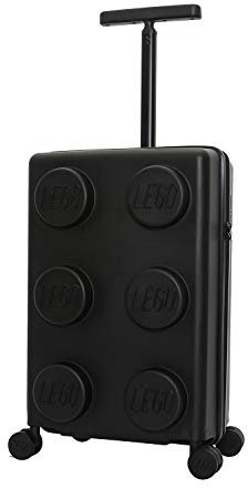 BBM Bags Signature Brick 2x3 Trolley aus recycelbarem PP Kunststoff, Reisetrolley 35 Liter Volumen, Kindertrolley mit TSA Schloss, Trolleykoffer mit 4 Doppellauf Rollen, Koffer stapelbar, Schwarz