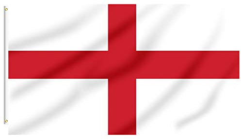 FLAGBURG England Flag 5x8 FT,Durable St. George Cross Flag with Print Vivid Color and UV Fade Resistant, Canvas Header and Double Stitched,Outdoors Indoors Flags with Brass Grommets