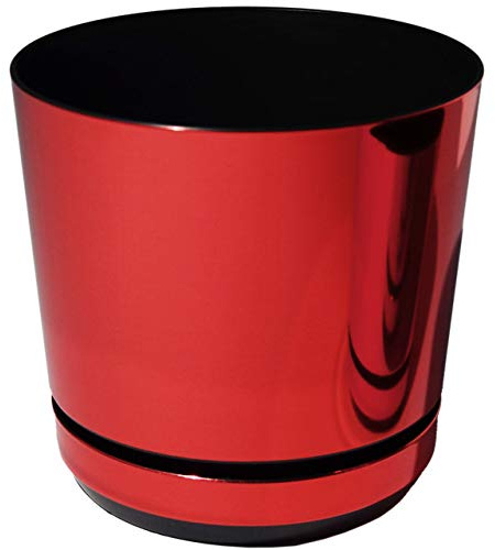 KORAD Blumentopf/Übertopf glänzendes Rot 18 cm - Pflanzkübel aus Hochwertiger Kunststoff - Dekorativer Topf für Pflanzen