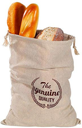 TARTIERY Brotbeutel Leinen Brotsack Leinen Brotbeutel Aufbewahrung Frischhalten Nachhaltiger Brötchenbeutel Brotaufbewahrung Wiederverwendbare Baguette-Kordelzugbeutel Für Bäcker