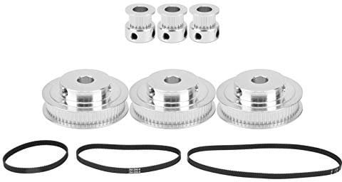 3 Sets Timing Belt Pulley Set Aluminum Alloy 20&60 Teeth Synchronous Wheel 3D Printer Parts for Milling/Drilling Machines