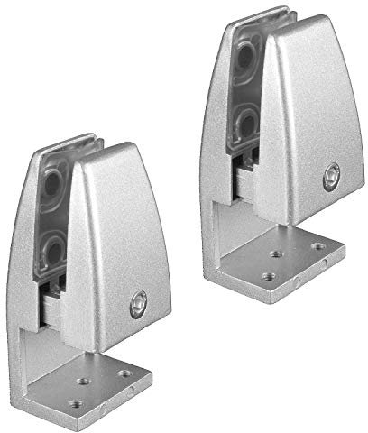 SEM02 2pcs Slim Edge-mount Brackets for Desk Top Privacy Screens/Dividers - Silver