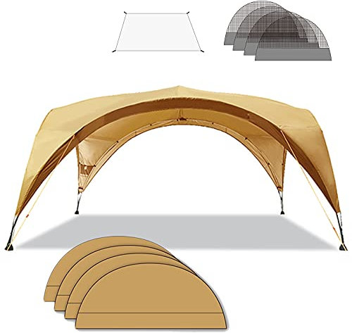 Carpa Camping Impermeable para Playa, Carpa Tienda de Fiesta Gazebo Toldo Abierto para Eventos Camping Impermeable Protección UV,Event Shelter Carpa Cenador para Festivales,Jardín,Camping,Caqui