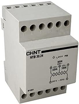 Chint Trasformatore, cod. 81050 (Sicurezza per Campanelli, 30VA, 230/4-8-12Vac)