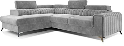 All4All Ecksofa Carola mit Schlaffunktion Polstersofa Polsterecke L-Form Couch Sofa Möbel Wohnlandschaft Eckcouch Links Rechts 23 (Paros05, Links)