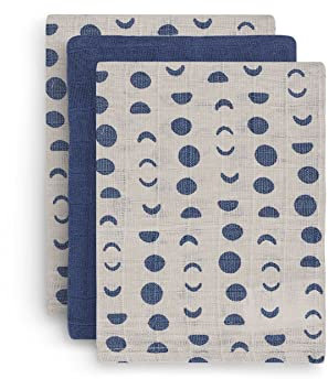 Jollein 536-848-66032 Moonlight Lot de 3 gants de toilette Bleu 15 x 20 cm
