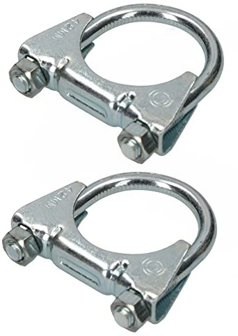 KOTARBAU® - Set di 2 morsetti di scarico, morsetti per tubi a U, fascette di scarico per tubi, per il montaggio di antenne, tubi, morsetto universale per raccordi per tubi, 42mm
