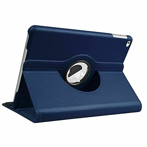 KAV Leder Flip Case Cover für Apple iPad 9. Generation 10,2 Zoll 2021 – 360 Grad drehbar, leicht, schlank und Auto-Wake- oder Sleep-Design, iPad-Ständer (schwarz)