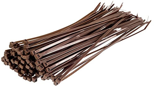 Gocableties - Kabelbinder Braun - 100 Stück - 300 mm x 3,6 mm - UV-beständiges Set