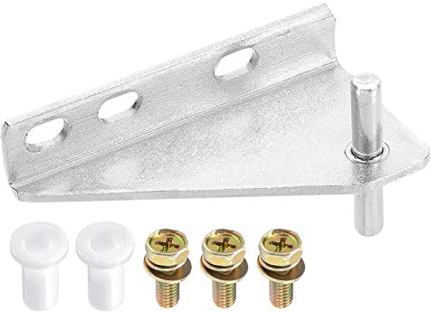 sourcing map Inoxidable Acero Bisagra Congelador Puerta Bisagras Centro Columna Bisagra Izquierda Eje Diámetro 0.28-Pulgadas para Refrigerador con Tornillos