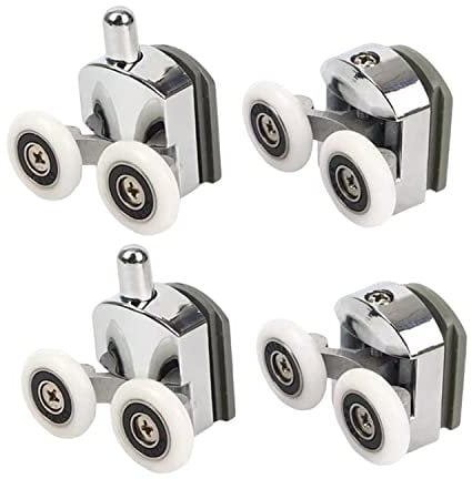 Rotelle per doccia con doppia porta scorrevole,4 pezzi (2 superiori + 2 inferiori) (23MM-2top +2bottom)