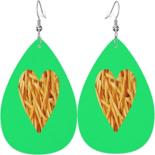Ohrringe, Grüne Pommes Grüne Pommes Leder Ohrringe Gedruckte Leder Tropfen Ohrringe Leichte Ohrringe Leder Für Ornament Mädchen Zubehör