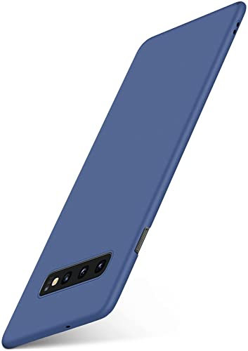 moex Alpha Case für Samsung Galaxy S10 Hülle Ultra Dünn, Schutzhülle mit erhöhtem Kameraschutz, Slim Cover Hardcase Backcover, Dünnste Handyhülle Minimalistisch, Matt Blau