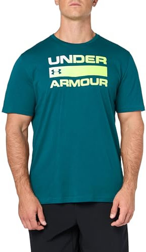 Under Armour UA Team Issue Wordmark, (450) Hydro Teal / High Vis Yellow, Large Hoch