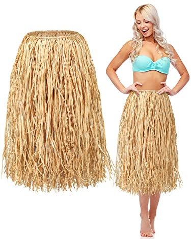 Giegxin Röcke aus natürlichem Bastgras, tropischer Luau-Hula-Rock für Erwachsene, Damen, Herren, Hawaii-Party, Kostüm, Strand, Wie auf den Bildern gezeigt, frischer Stil, Einheitsgröße