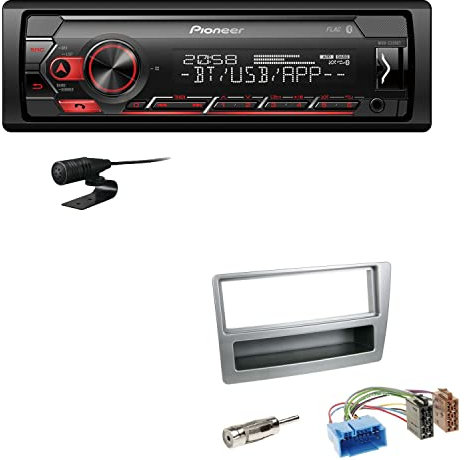 Pioneer MVH-S320BT 1-DIN Bluetooth Autoradio USB FLAC Spotify mit Einbauset passend für Honda Civic VII Facelift 2004-2006 Silber